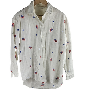 White Patriotic Men's Shirt Size Small/Medium